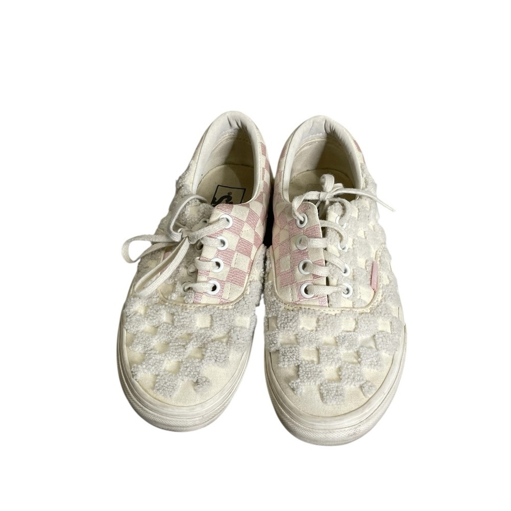Vans Pink and White Sneakers Soft Slip-On Style